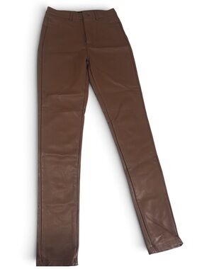 Brown Leather Skinny Jeans